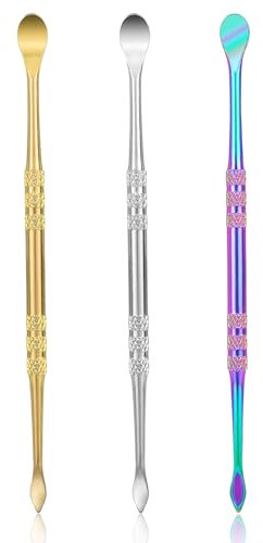 LLOUSSAK Lot de 3 outils de sculpture de cire en acier inoxydable - Outil de sculpture à double tête pour cire, céramique, sculpture, sculpture, grattage