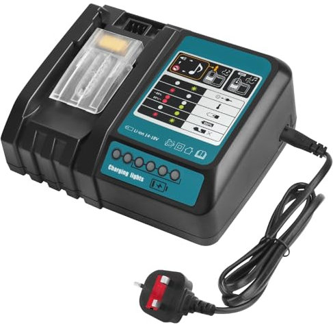 QUPERR Replacement Charger for Makita DC-18RC, 14.4V–18V Li-ion 3A Fast Charging With LED light display, Fits BL1830 BL1840 BL1850 BL1860 BL1850B BL1860B LXT Battery