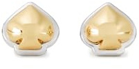 Kate Spade New York Brass Sculpted Spade Stud Earrings, Gold/Silver, Casual, Cubic Zirconia, Mini Size