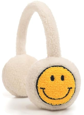 Gifts Treat Minimalistische Ohrenschützer für Mädchen Kinder Weiße Ohrenschützer, Gelber Cartoon, M