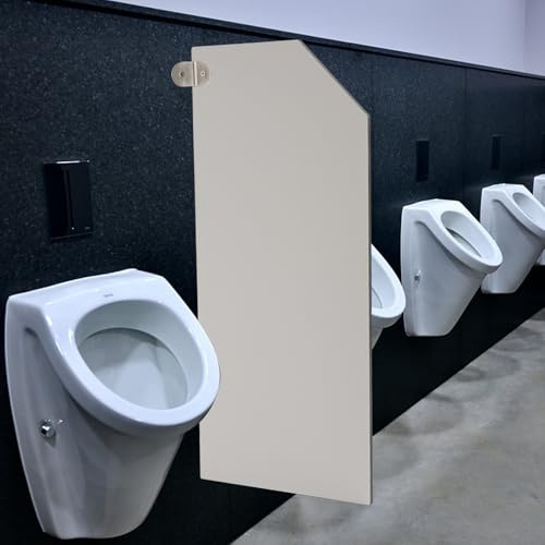 Urinal Trennwand Schamwand WC, 40×90cm Sichtschutz für Toiletten, 1,5mm Dicke, Wandmontage, Haltbarer WC-Abstandshalter für Männer, Urinalwand für öffentliche Orte, Schulen (Abgeschrägter Winkel)