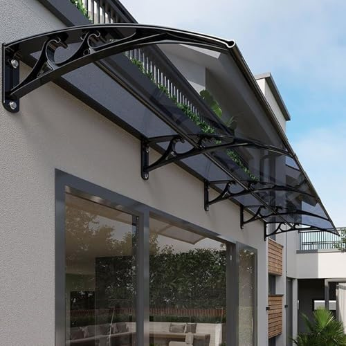 Auvent De Porte D'entrée Extérieur - Épaisseur 2,5 Mm, Plaque En Polycarbonate + Support En Alliage D'aluminium, Marquise Pour Porte, Fenêtre, Entrée, Extérieur(60x100cm/24x40in)