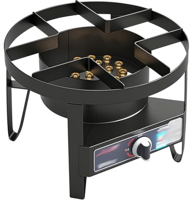61416 BTU Niederdruck-Propangaskocher, Campingkocher, Wok Gasbrenner, Anpassung Der Feuerkraft, Ideal Zum Kochen Im Freien, Im Garten Oder Beim Picknick(50x34cm/20x14)
