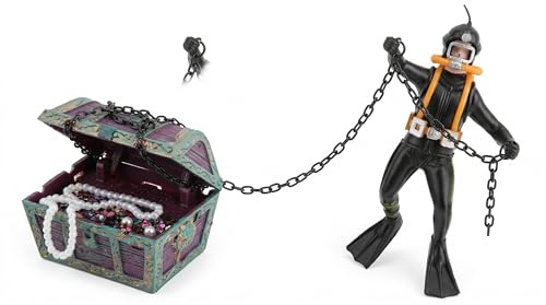 TIKATARER Aquarium-Schatztruhe-Dekoration, Taucher-Actionfigur, Aquarium-Zubehör, Ideal für die Dekoration von Fischkisten zu Hause, Kunsthandwerk