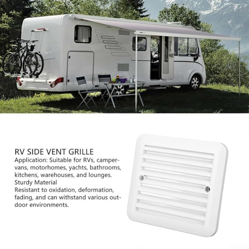 LatoYard ABS Water RV Side Vent Grille for Air Exchange and Ventilation in Campervans, Caravans, Trailers, Boats and Yachts, White