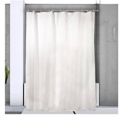 Spirella Magic Ausziehbare Duschvorhangstange, verchromtes Aluminium, 125 x 220 cm, Durchmesser 21 mm, Weiß