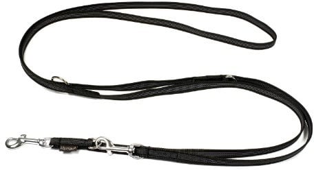 Mystique® Gummierte Umhängeleine Leine 15mm Standard Karabiner schwarz 2,5m