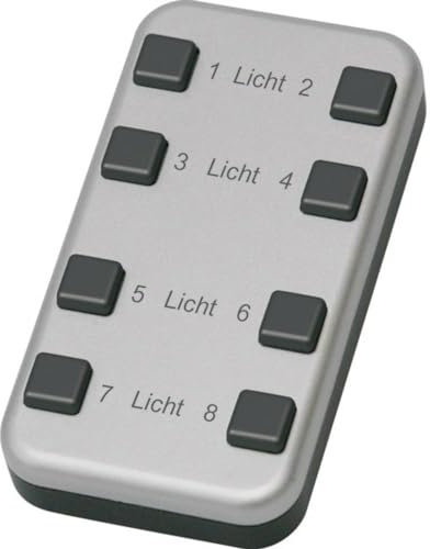 Eltako Funk-Mini-Handsender, Oberseite alu lackiert, Unterseite und Tasten anthrazit-Soft-Lackierung, 1 Stück, FMH8-AL/AN