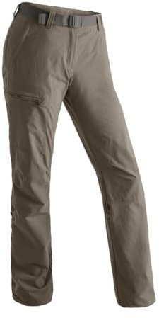 Maier Sports Lulaka, Damen Wanderhose, Wasserabweisende Outdoorhose für Trekking und Hiking, PFC-frei, mSTRETCH pro 4 & Dryprotec, Rollup-Funktion, Braun, 23 (W38/L30)