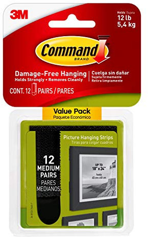 Command Klebestreifen zum Aufhängen von Bilder, Medium, 17204BLK-12ES