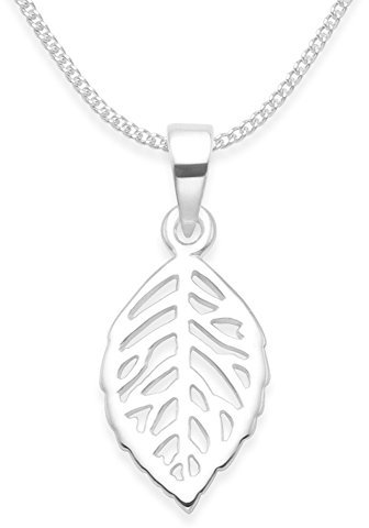 Heather Needham Sterling Silver Leaf Pendant Necklace on a 16 silver chain Size: Small 16mm x 10mm plus the ring Gift boxed 8062/16