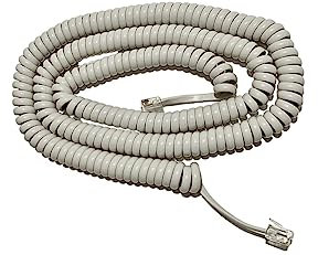 The VoIP Lounge 25 Foot Off White Phone Handset Curly Cord