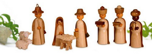 Rudolphs Schatzkiste Miniaturfiguren Christi Geburt Natur HxBxT 6x2,5x1,5cm NEU Holzfiguren Holzschmuck Holz Seiffen Weihnachtsland Weihnachtsdekoration Erzgebirge Dekoration Weihnachten
