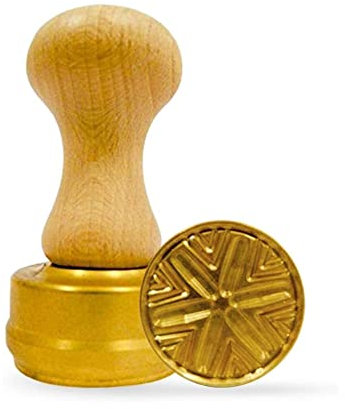 La Gondola Homemade Ravioli Stamp - Round Corzetti (Corsets) 50mm | Italian Pasta Making Tool for Home and Business | Brass & Natural Wood | Easy to Use Ravioli Stamp | Ravioli Cutter Made in Italy