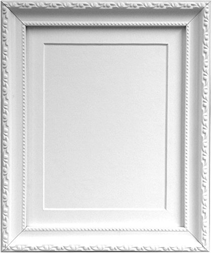 FRAMES BY POST 30mm White Picture Photo Frame with White Mount A1 For Pic Size A2 (Plastic Glass)