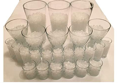 8200 Pieces Water Pearls Crystal Earth - Water Balls Vase Filler Decoration - 200 g - for Plants/Glass/Vase - Beads Balls 11-15 mm Diameter - Approx. 25 Litres - White