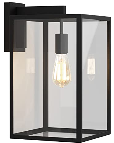 Astro Box Lantern 450 Outdoor Wall Light (Textured Black), E27/ES Lamp, Designed in Britain - 1354007 - 3 Years Guarantee