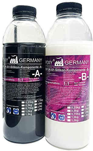 4000g Premium 2 Komponenten Silikon Typ S1 Dubliersilikon weich für Epoxidharz, Beton, Seife, Wachs, usw... (2 x 2000g)