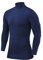 PowerLayer Kompressionsshirt Herren - Compression Shirt Funktionssshirt Langarm - Laufshirt Herren - Mock Neck Sportshirt - Longsleeve Oberteil Unterziehshirt - Blau, L