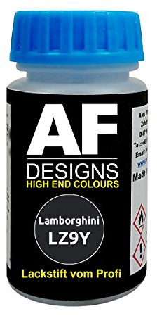 Alex Flittner Designs Lackstift für Lamborghini LZ9Y Nero Serapis Metallic | Lackstift geeignet für Farbcode: LZ9Y und Farbname: Nero Serapis Metallic