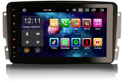 Radio Android Mercedes Benz W203 W209 W463 GPS CarPlay Android Auto DSP | Android 16, pantalla táctil de 8 pulgadas, procesador Octa-Core, 4GB RAM 64GB ROM, Bluetooth 5.0, WiFi, DAB+ y sonido HiFi