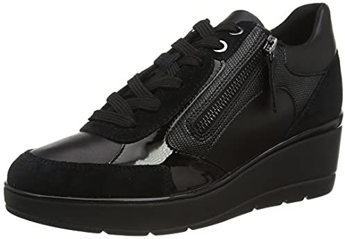 Geox D Ilde B, Sneakers Mujer, Negro Black, 38 EU