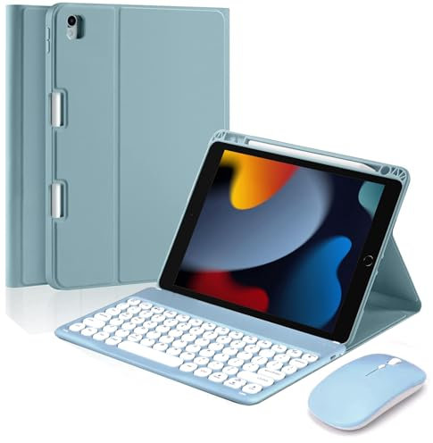 Tasnme Keyboard Case for iPad 10.2-inch iPad 9th Generation (2021) / iPad 8th Gen (2020) / 7th Gen (2019), Magnetic Detachable Wireless Keyboard for iPad Air 3/iPad Pro 10.5, Bulit-in Pencil Holder