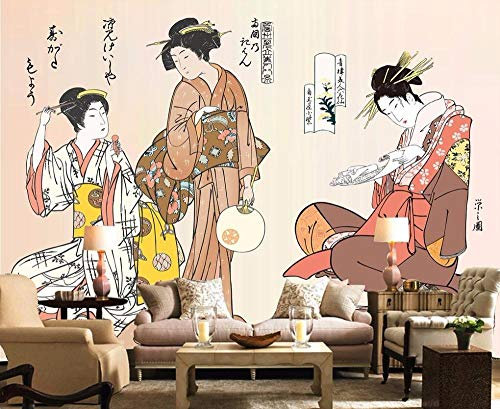 WLLLO Customized Japanese Style Wallpaper Mural Home Decoration Maid Dining Room Japanese Style Dining Room Living Room 3D Room, 350x245 cm (137.8 by 96.5 in)