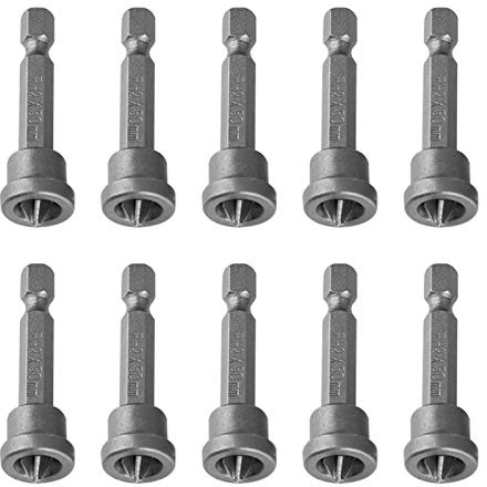 Trockenbau Schraubendreher Bits PH2 50mm 10 Stück Magnetisch | Kreuzschlitz Bits für Gipskarton, 50mm Länge, Magnetisch, 1/4 Zoll Sechskant, Elektroschrauber