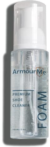 ArmourMe Shoe Cleaner and Fabric Foam Solution Works on Leather, Whites, Nubuck, Golf Shoes, Basketball Shoes, Boots, Sandals, Home and Car Upholstery NON TOXIC 100 ML Transparent Blue