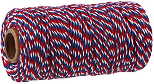 Bricolage Cordons Tordus Emballage Cadeau Accessoires Emballage Décoration Emballage De Fête De Mariage Double Couleur Coton Baker Ficelle Corde-Rouge Bleu Blanc
