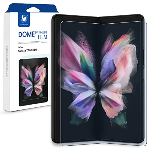 Whitestone Dome compatible con Samsung Galaxy Z Fold 3 Dome Protector de pantalla Película protectora de pantalla de PET transparente HD antiburbujas original compatible con Galaxy Z Fold 3 (2021)