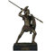BeautifulGreekStatues Spartanische Krieger mit Speer und Hoplite Schild Kaltgussbronze Statue 12,4 cm