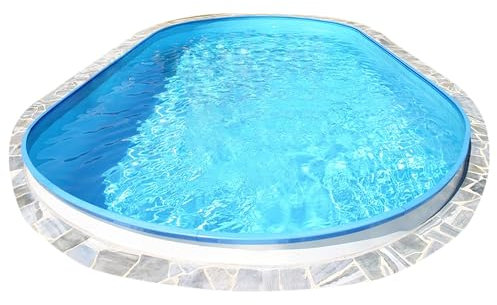 Planet Pool Stahlwandpool oval Exklusiv 600x320x150cm, Stahl 0,8mm weiß, Folie 0,6mm blau, Einhängebiese