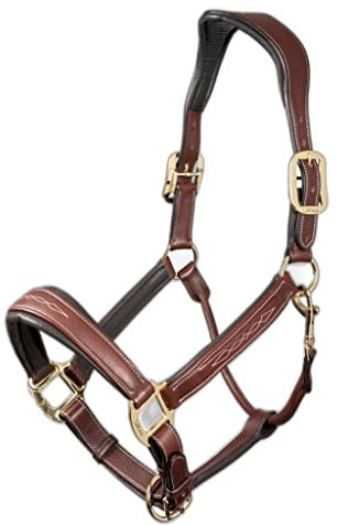 LeMieux Halfter aus Leder, genäht, Braun
