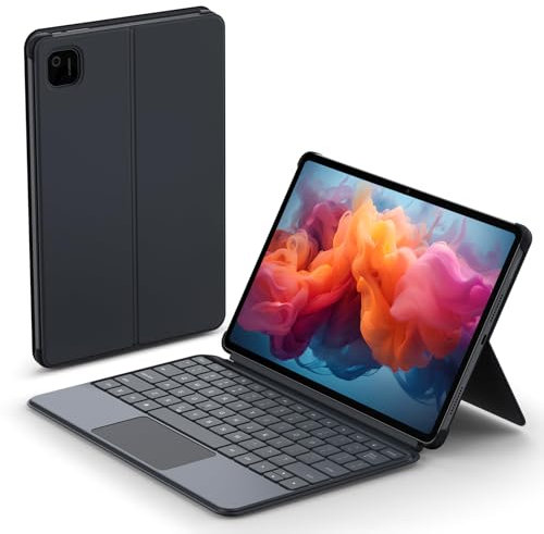 ALLDOCUBE Teclado, Funda con Teclado y Panel táctil para Tableta iPlay 60 Pad Pro 3 en 1, Funda suspendida para, Muy Protectora Pero Fina+práctico Soporte magnético, Funda para Tableta PC