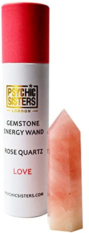Psychic Sisters - Love Energy Wand - Rose Quartz - Healing Crystal - Crystal Gift - Handmade in The UK - Reiki Cleansed & Energised - Release Mental, Physical & Spiritual Blockages