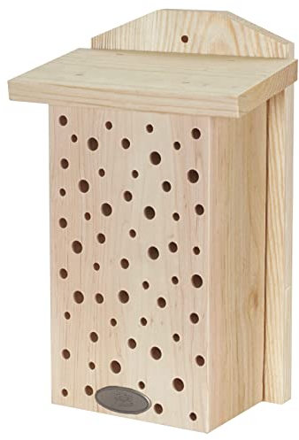 Dehner Natura Premium Insektenhotel Laurentia, Insektenhaus / Nistkasten für Bienen/Schmetterlinge/Käfer, ca. 19 x 30 x 11 cm, aus FSC-zertifiziertem Kiefernholz / Metall, natur