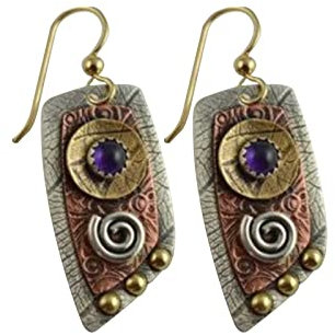 Leaf Print Engraved Hook Drop Earrings Fashion Women's Earrings Vintage Earrings For Men Bohemian Geometric Drop Shape Ear Hook Jewelry Novelty Earring Jewelry for Mother (Army Green, One Size)