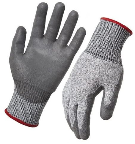 Gants Résistants aux Coupures Niveau 5 - Confort 3D, Prise Ferme, Smart Touch | Fins, Légers et Lavables en Machine (Taille XL)