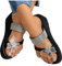 Dasongff été Femme Tongs Nu-Pieds Sandales Plates Brillante Bijoux Strass Sandales D'extérieur Papillons Cales Tongues Casual Vacances Tongs Élégant Chaussons Mode