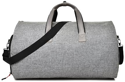 MEIJMJIA YMTECH Kleidertasche mit Schultergurt, Convertible Carry on Duffel Bag, Reise Anzug Taschen für Männer Frauen, Anzug Tasche Reisetasche mit Schuhfach (Grau)