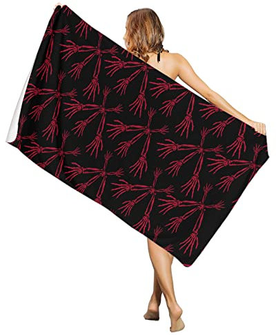 IUBBKI 80 x 130 cm Strandtuch, Halloween-Horro-Blut-Handtuch, Mikrofaser-Badetuch, schnell trocknende Handtücher für Frauen, Hotel, Camping
