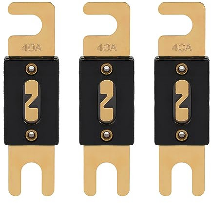 VEXUNGA ANL Sicherung 40A ANL-40 Flachsicherungen 40 Ampere 32VDC für Auto Audio Videosystem Schmelzsicherung Sicherungen (Packung mit 3 Stück)