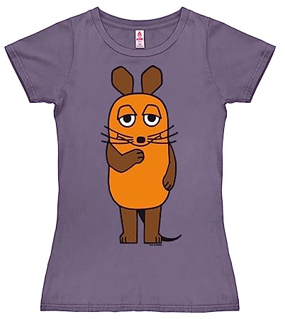 Logoshirt® Die Sendung mit der Maus T-Shirt Damen | Offiziell lizenziertes Maus-Motiv, weiche Baumwolle, lustiges Cartoon T-Shirt, ideal für Sendung mit der Maus-Fans