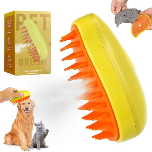 Steamy Cat Brush,Cat Steam Brush for Hair Cleaner,3-in-1-dampfbürste für katzen,Katze Pflege Bürste Haustier Haar Entfernung Kamm für Katze und Hund.Reinigungsbürste Fächern