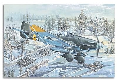 NOHF Fighter Poster Ju-87G-2 Stuka-Poster, Wandkunstdruck, Retro-Ästhetik, Raumdekoration, Bürodekoration, 30 x 45 cm, ungerahmt