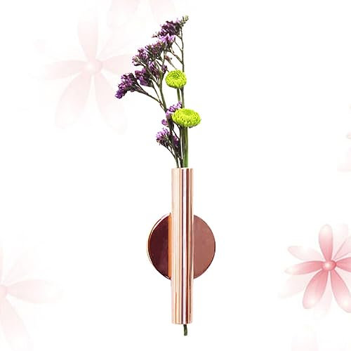 VORCOOL Portavaso in Metallo Adesivo per Tubo da Fiori a Parete Portavaso in Metallo Contenitore per Fiori Secchi Espositore per Fiori per Natale Decorazioni per Matrimoni