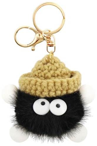 MERAYAS Schlüsselanhänger Niedlich Weicher Plüsch, Kawaii Anhänger Schlüsselanhänger, Schlüsselanhänger Auto, Pompoms Schlüsselanhänger für Mädchen Frauen Taschen Koffer Rucksäcke