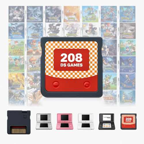 Cartouche de Jeux 208 en 1 pour Nintendo DS, DS Lite, DSi, 2DS, 3DS et New 3DS XL/LL – Multicart avec 208 Jeux Classiques – Plug & Play